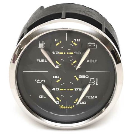 Faria Boat Multifunction Gauge GFC063A | Kronos Black Silver