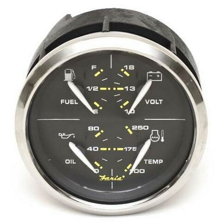 Faria Boat Multifunction Gauge GFC631B | 3 3/8 Inch Kronos Black SS