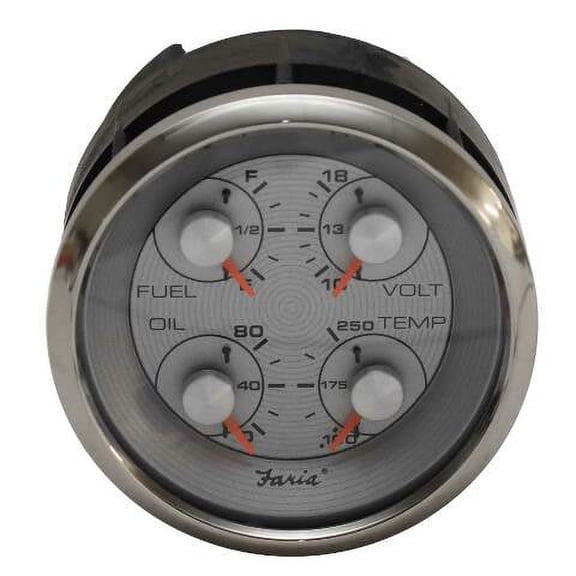 Faria Boat Multifunction Gauge GFC636A | Countour Spun Blue SS