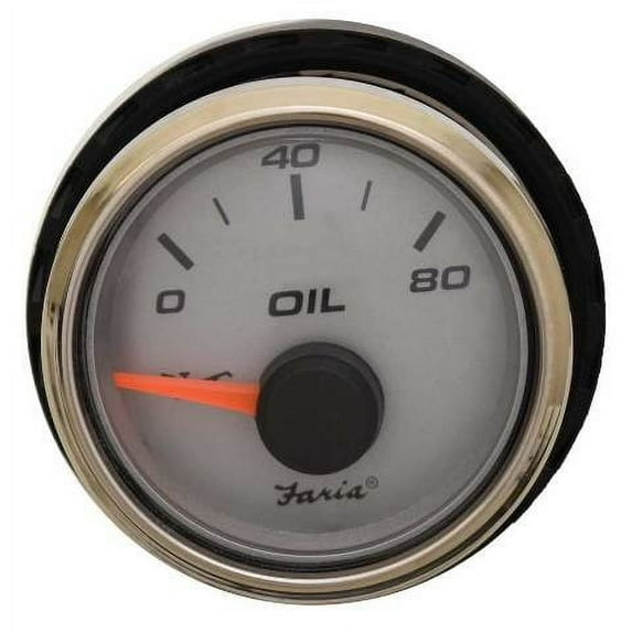 Faria Boat Oil Pressure Gauge GBC923A | 80 PSI 2 Inch Silver
