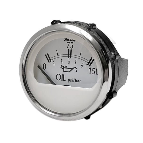 Faria Boat Oil Pressure Gauge GP2478A | Newport 2 Inch Silver White