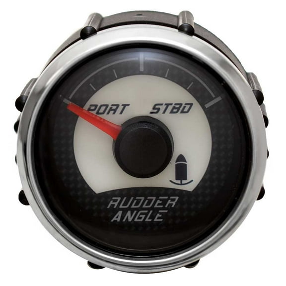 Faria Boat Rudder Angle Gauge GE0132A | Caudwell Silver Carbon Fiber
