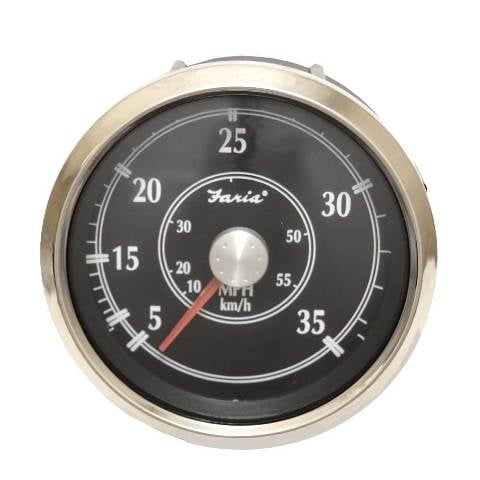 Faria Boat Speedometer Gauge SE4010A | 3 1/4 Inch Pontoon Black