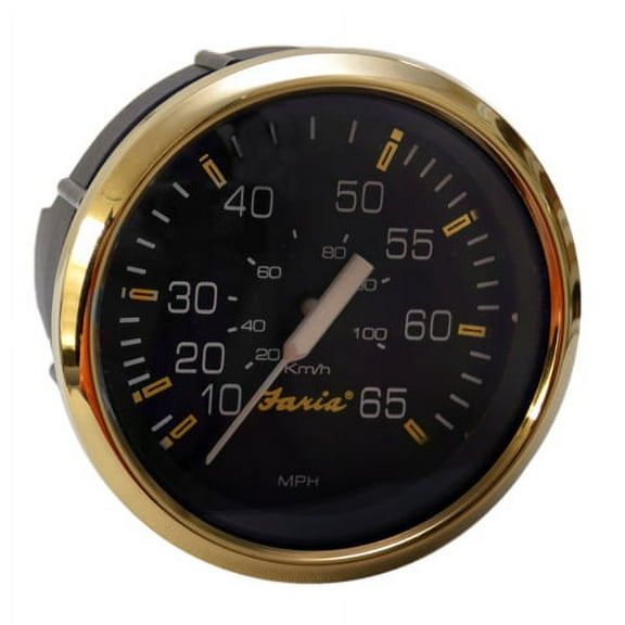 Faria Boat Speedometer Gauge SE9311A | Pontoon 65 MPH Gold