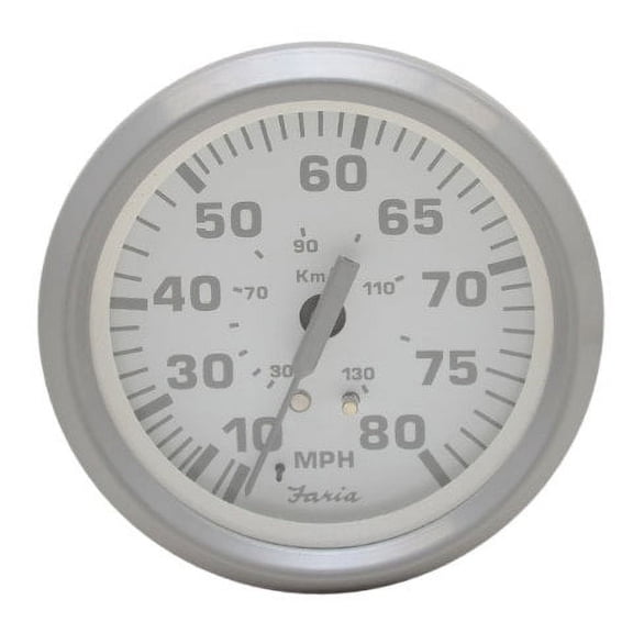 Faria Boat Speedometer Gauge SE9484B | Nantucket 3 1/4 Inch Gray White