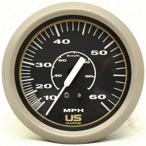 Faria Boat Speedometer Gauge SE9546A | 3 3/8 Inch Gray Black
