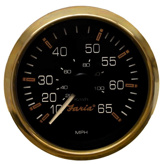 Faria Boat Speedometer Gauge SE9568A | Regal Gold 3 1/4 Inch Black