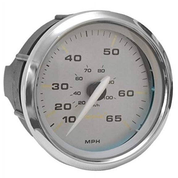 Faria Boat Speedometer Gauge SE9599A | Kronos Silver 3 1/4 Inch 65 MPH