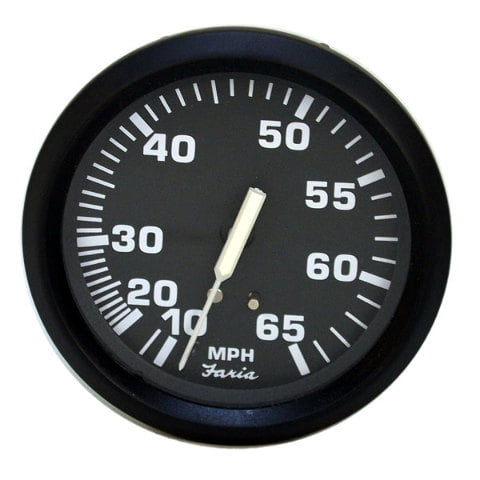 Faria Boat Speedometer Gauge SE9785 | Euro Black 65 MPH 3 1/4 Inch