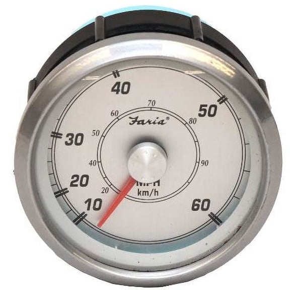 Faria Boat Speedometer Gauge SE9900A | 3 1/4 Inch Silver Black 60 MPH