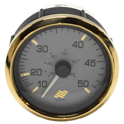 Faria Boat Speedometer Gauge SE9973A | 3 1/4 Inch Gold Gray