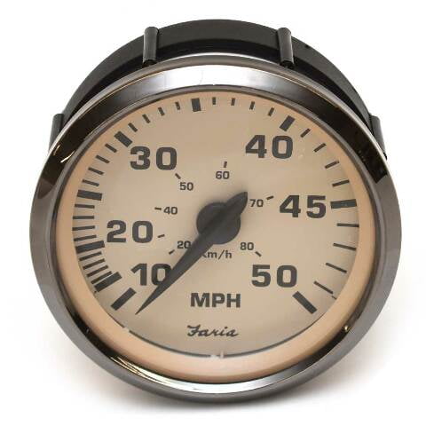 Faria Boat Speedometer Gauge SEK076A | 3 1/4 Inch Euro Beige 50 MPH