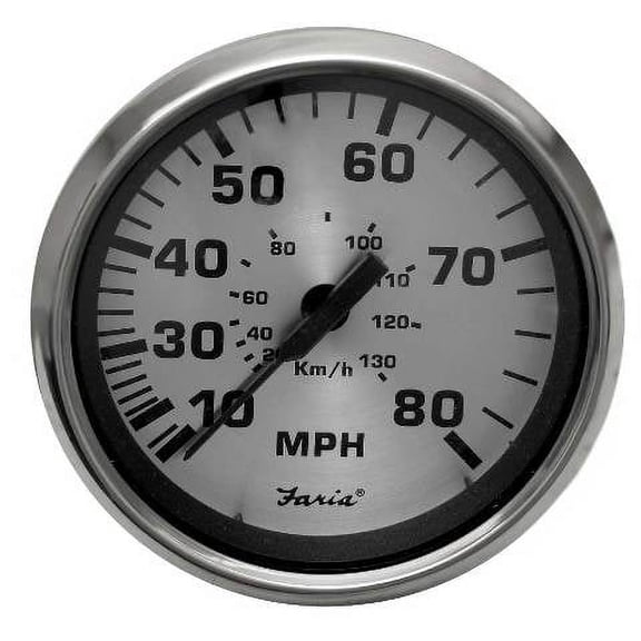 Faria Boat Speedometer Gauge SEK517A | XPress Spun Silver 3 1/4 Inch