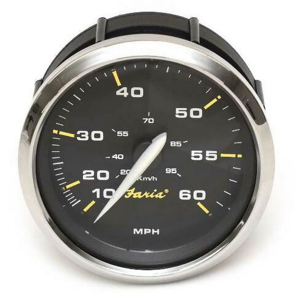 Faria Boat Speedometer Gauge SEK649A | Kronos Black 60 MPH