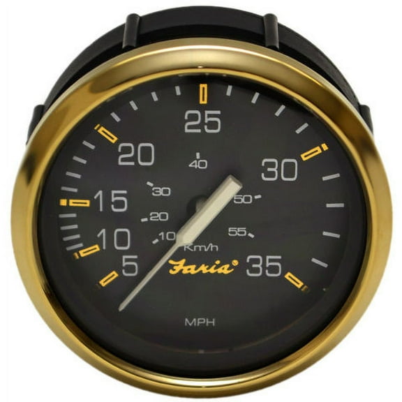Faria Boat Speedometer SE9312A | Pontoon Gold 35 MPH 3 1/4 Inch