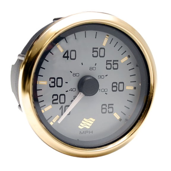 Faria Boat Speedometer SE9972A | Four Winns 65 MPH 3 1/4 Inch Gold Gray