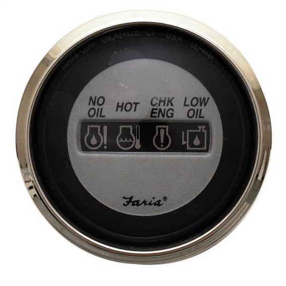 Faria Boat OMC Systems Check Gauge GPK604A | 2 Inch Silver