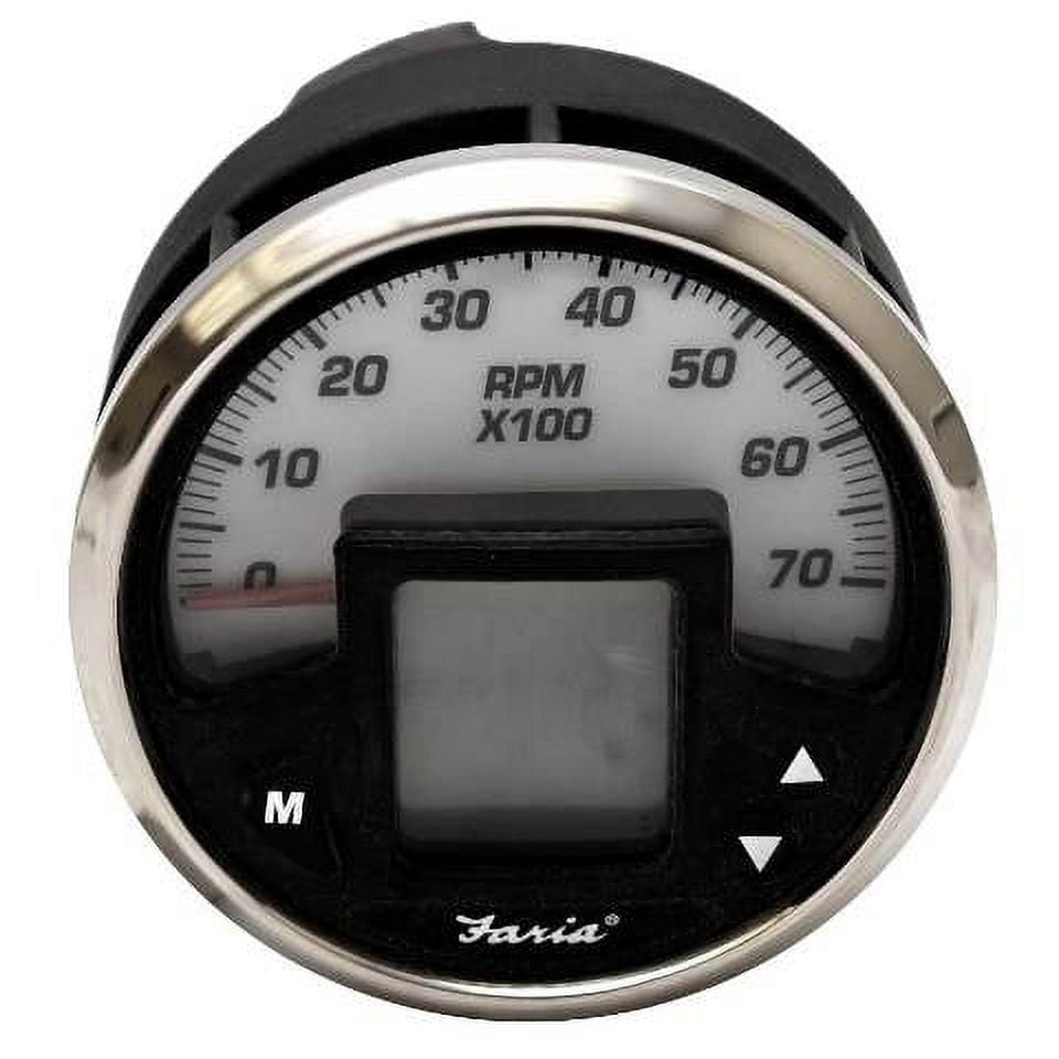 Faria Boat Tachometer Gauge IG1131B MG2000 w/ Hour Meter 3 1/4 Inch