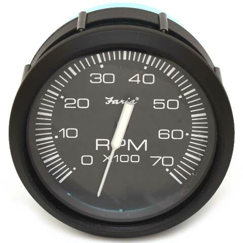 Faria Boat Tachometer Gauge TC8164A | Inboard / Outboard 3 1/4 Inch Black