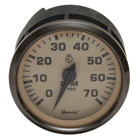 Faria Boat Tachometer Gauge TCC035A | Titanium Mercury 3 1/4 Inch
