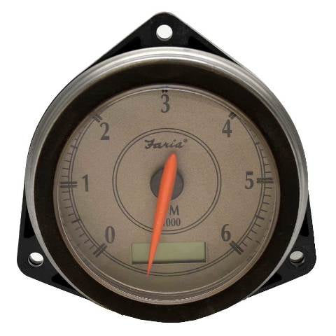 Faria Boat Tachometer Gauge TCH287A | Back Mount w/ Hour 3 1/4 Inch