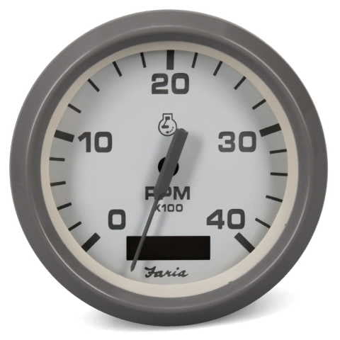 Faria Boat Tachometer Gauge TD9115A | Nantucket Diesel 3 1/4 Inch Gray