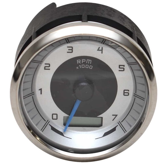 Faria Boat Tachometer Gauge THC635B | 7000 RPM 3 1/4 Inch Silver Gray