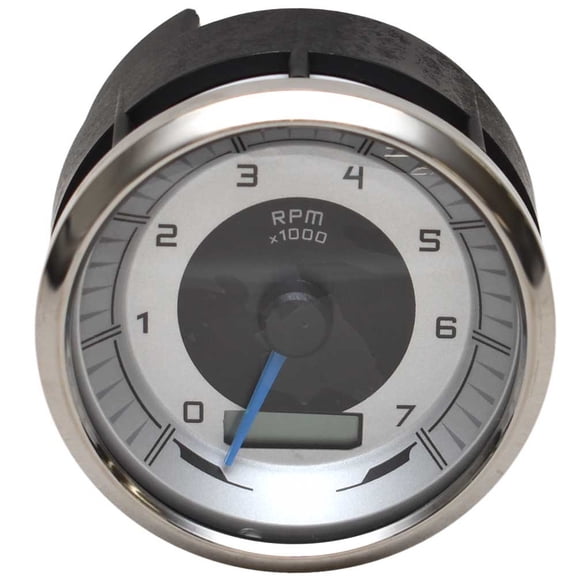 Faria Boat Tachometer Gauge THC635B | 7000 RPM 3 1/4 Inch Silver Gray