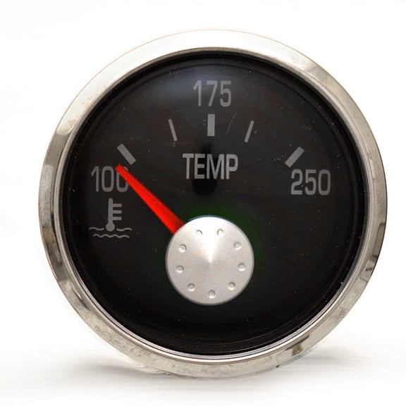 Faria Boat Temperature Gauge GP4100A | 2 Inch Silver Black