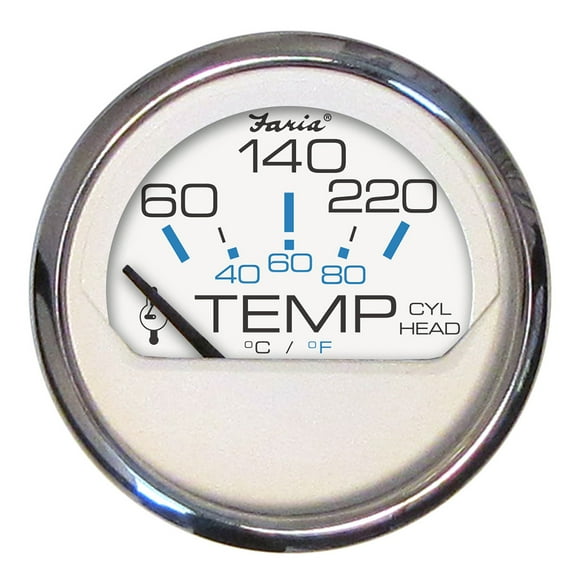 Faria Chesapeake White SS 2" Cylinder Head Temperature Gauge (60-220°F) | Bundle of 5