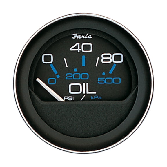Faria Beede "13002 Coral Oil Pressure Gauge (80 PSI) - 2"", Black