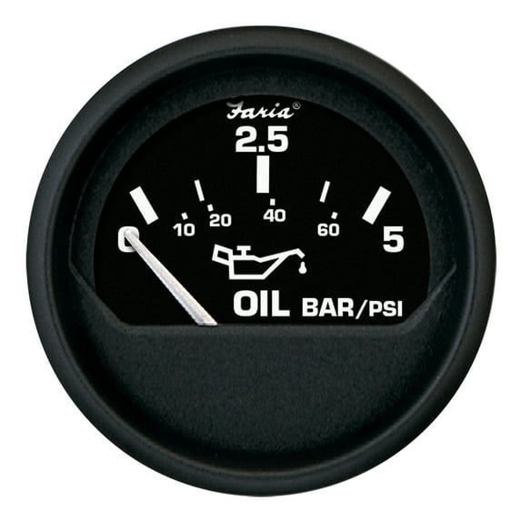 Faria Euro Black 2" Oil Pressure Gauge - Metric (5 Bar) | Bundle of 2