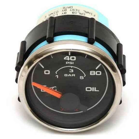 Faria Marine Boat Oil Pressure Gauge GP7058B | Competition 2 Inch Silver Black