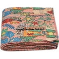 thumbnail image 1 of Farida Kahlo Printed Cotton Quilted Blanket Indian Handmade Bedspread Kantha Work Bohemian Bed Decor Throw Blanket, 1 of 5