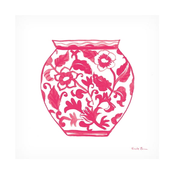 Farida Zaman 'Chinoiserie I Pink' Canvas Art