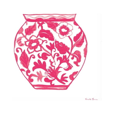 Farida Zaman 'Chinoiserie I Pink' Canvas Art
