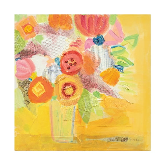 Farida Zaman 'Misty Yellow Floral' Canvas Art
