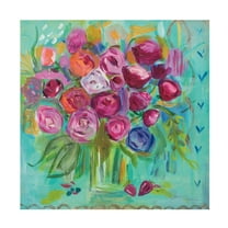 Farida Zaman 'Pink Peonies' Canvas Art