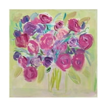 Farida Zaman 'Pink Roses' Canvas Art