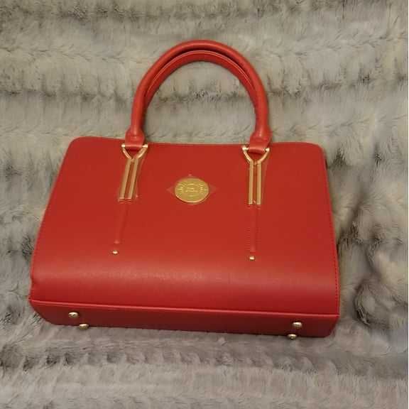 Farie Women's Patent Leather Shoulder Bag Tote, Red