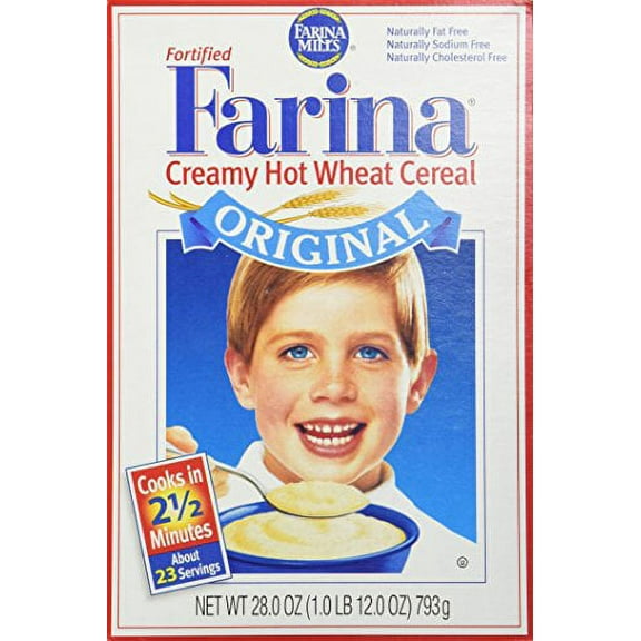 Farina Mills Fortified Farina HHA1Creamy Hot Wheat Cereal 28 oz (packaging may vary)