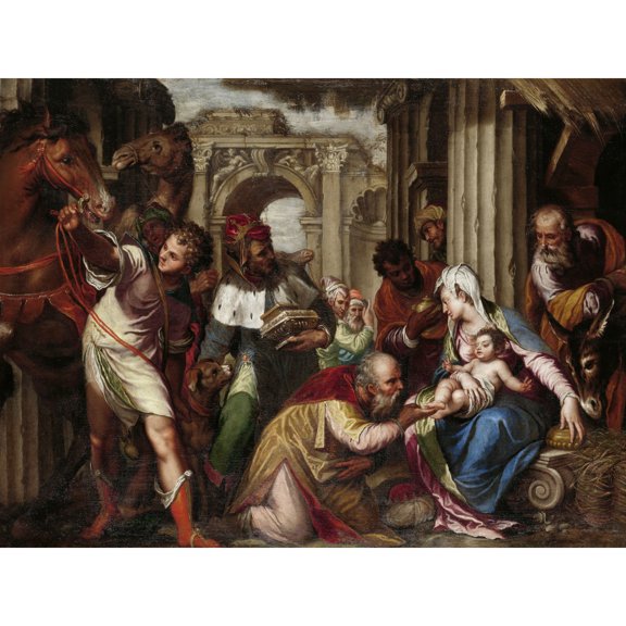 Farinati Adoration Magi Religious Painting Extra Large XL Wall Art Poster Print