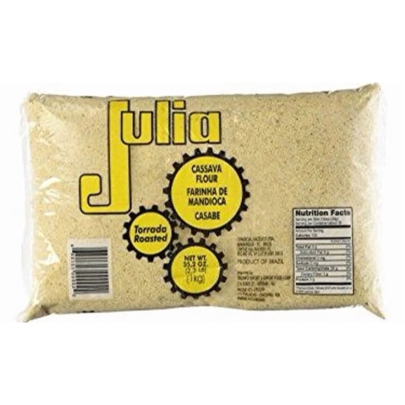 Julia Toasted Cassava Flour 35.27 oz Pack of 2 | Farinha de Mandioca Torrada Brasileira | Exclusive Brazil in Texas Bundle