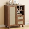 thumbnail image 1 of Farini Sideboard Buffet Cabinet, Accent Cabinet with Drawers and Adjustable Shelf for Kitchen, Living Room, Entryway, Walnut, 1 of 7