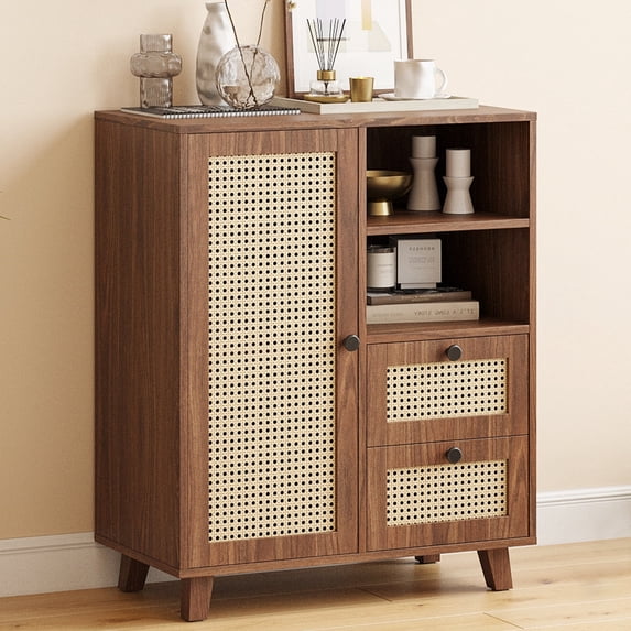 Farini Sideboard Buffet Cabinet, Accent Cabinet with Drawers and Adjustable Shelf for Kitchen, Living Room, Entryway, Walnut