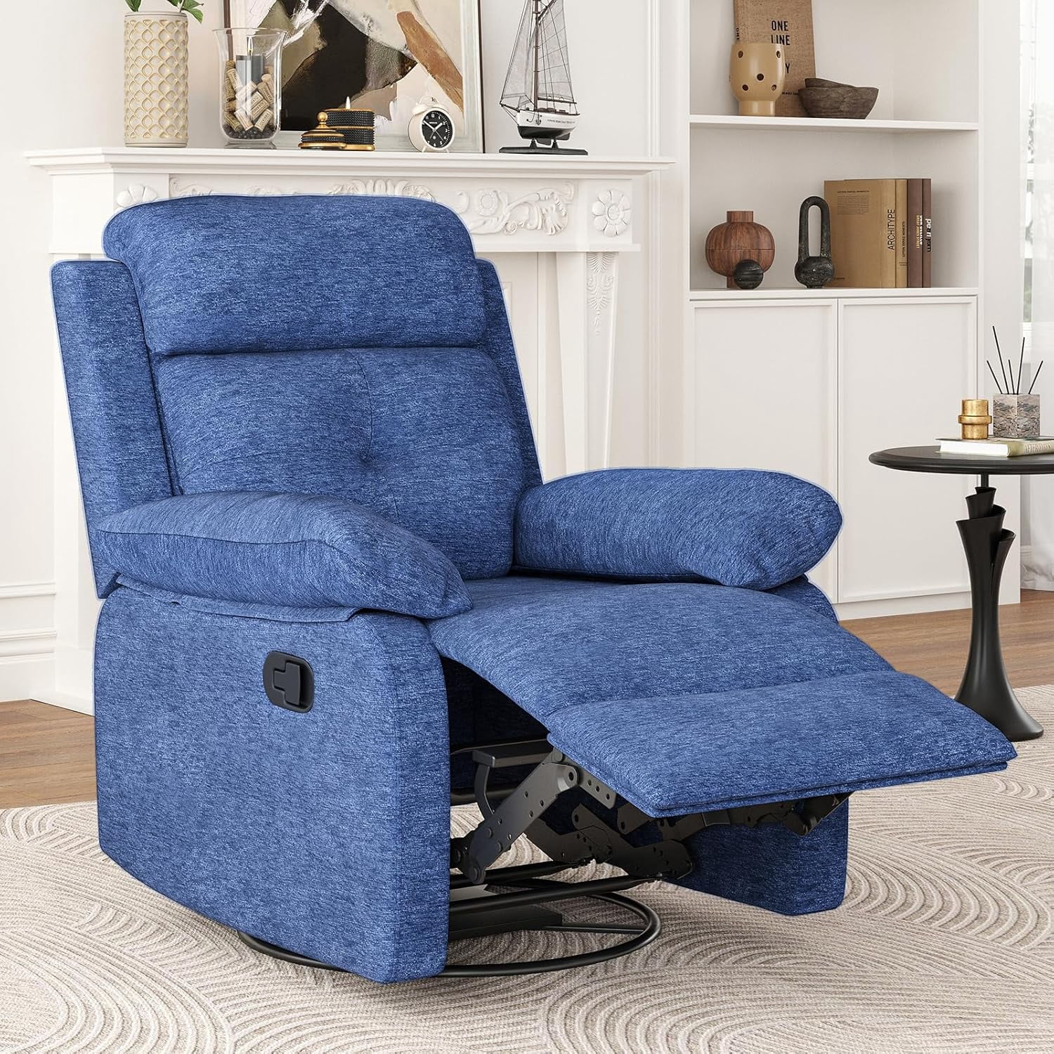 Farini Small Swivel Rocker Recliner Chair for Adult, Fabric Recline ...