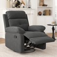 thumbnail image 1 of Farini Small Swivel Rocker Recliner Chair for Adult, Velvet Recline Sofa Chair with Footrest for Bedrooms, Living Rooms & Small Spaces, Dark Gray, 1 of 9