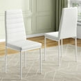 thumbnail image 1 of Farini White Dining Chairs Set of 2 for Kitchen Room,PU Leather Kitchen Side Chairs with Metal Frame, 1 of 8