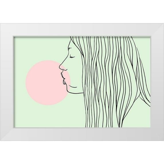 Farkas, Robert 14x11 White Modern Wood Framed Museum Art Print Titled - Pink Bubble Gum