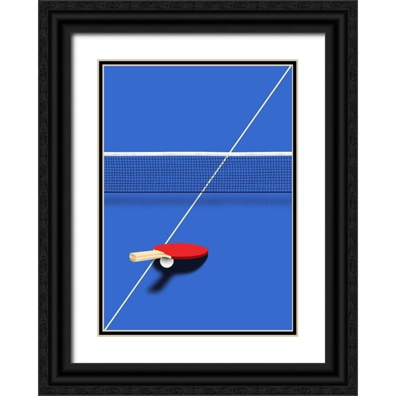 Farkas, Robert 14x18 Black Ornate Wood Framed with Double Matting Museum Art Print Titled - Pingpong